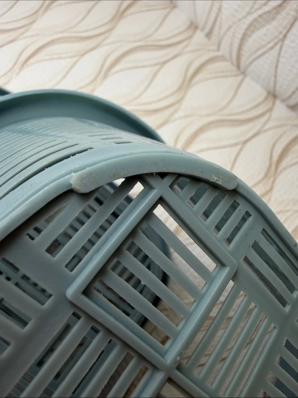 Vintage 4pc Made in Thailand Stackable Blue Plastic Footed Nesting Baskets